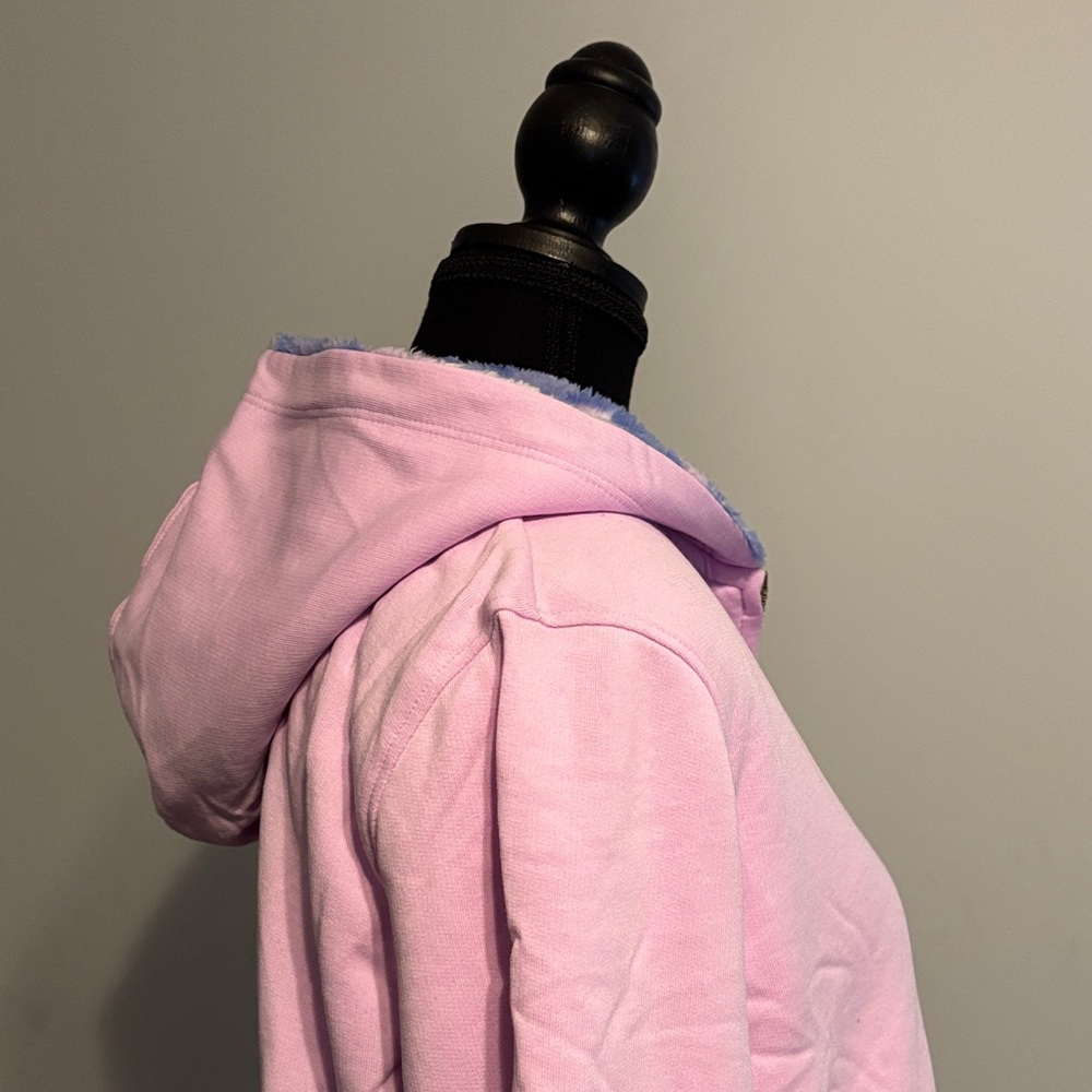 Lands’ End Lavender Zip-Up Hoodie Reversible cozy faux- Fur XXL - Girls - Picture 8 of 16